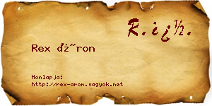 Rex Áron névjegykártya